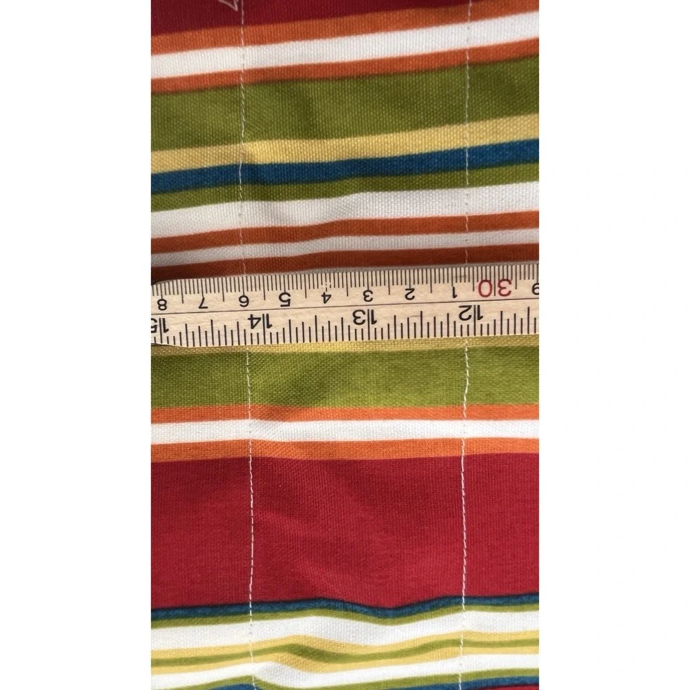 Colorful Striped Valances Red Lined Custom Made Set Of 2 Summer Rainbow Stripes